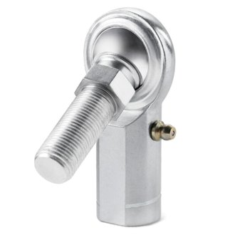 C Series 2-Pc Rod End - Female/Left Hand - .375in Bore x 3/8-24 w/Stud & Zerk - Carbon Steel