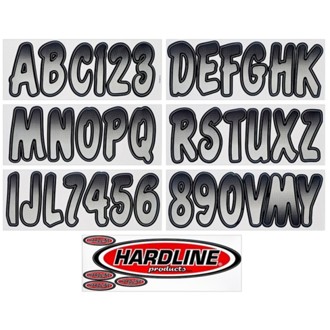 Boat Lettering Registration Kit 3 in. - 200 Silver/Black