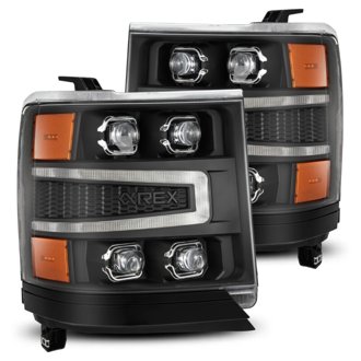 16-18 Chevy 1500HD NOVA-Series LED Proj Headlights BK w/Actv Lgt/SeqSig & DRL (Req 810023