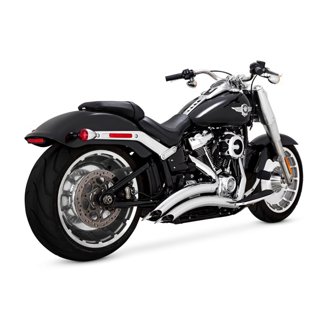 25-26 Harley Davidson Gen 2 M8 Wide Tire Softail Big Radius Exhaust System - Chrome
