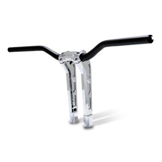Phatbar H-Bar Assy, 11-1/2in Riser, 1-1/4in Bar, Int Wire, Gauge Mount - Chrome