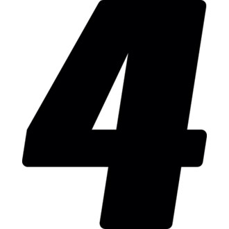 Dirt Digits 3pk 4 in. - High Gloss Number 4 - Black
