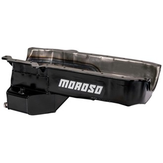 86-Up Chevrolet SBC (w/Passenger Side Dipstick) Wet Sump 5.5qt 7.5in Steel Oil Pan - Black