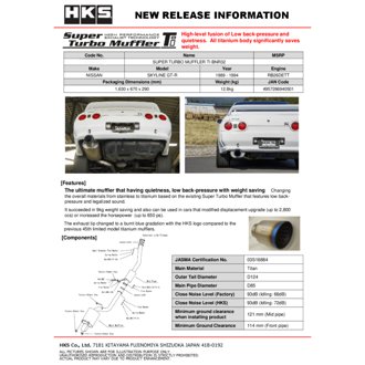 SUPER TURBO MUFFLER TI BNR32 RB26DETT