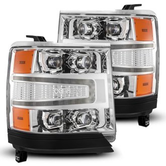 16-18 Chevy 1500HD NOVA-Series LED Proj Headlights Chrm w/Actv Lgt/SeqSig & DRL(Req 810023