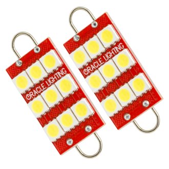 44mm 6 LED 3 Chip, Loop Festoon Bulbs, White, Pair