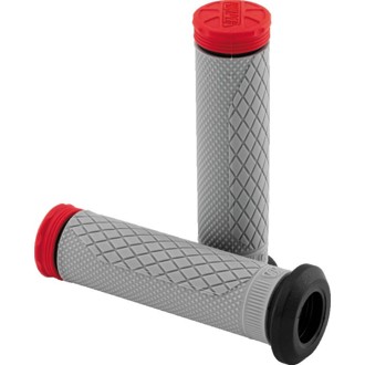 Tri Density Full Diamond Atv Grips - Red