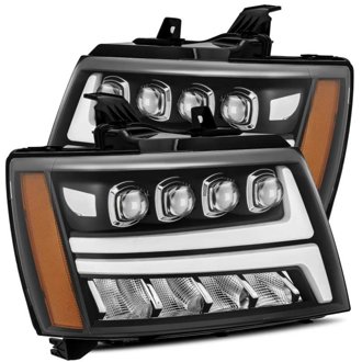 07-13 Chevy Avalanche NOVA LED Proj Headlights Plank Style Matte Black w/Activ Light/DRL