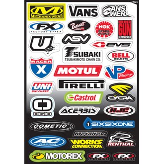 FX 2015 SPONSOR/LOGO STICKER SHEETS SPONSOR KIT C