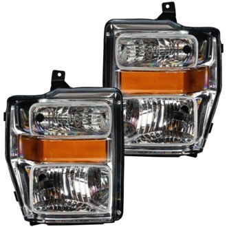 Oracle 08-10 Ford F250 Pre-Assembled Halo Headlights - Chrome Housing - w/ BC1 Controller