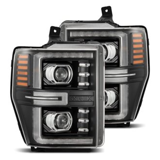 08-10 Ford F250-550 LUXX-Series LED Projector Headlights Black w/Activ Light/Seq Signal