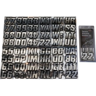 Snowmobile Lettering Registration Kit 2 in. - 500 Chrome/Black