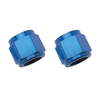 Performance -6 AN Tube Nuts 3/8in dia. (Blue) (2 pcs