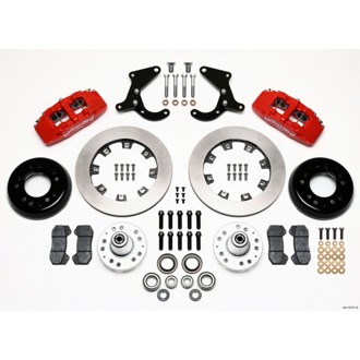 Wilwood Dynapro 6 Front Hub Kit 12.19in Red 55-57 Chevy