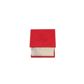Leather Memo Notepad - Red