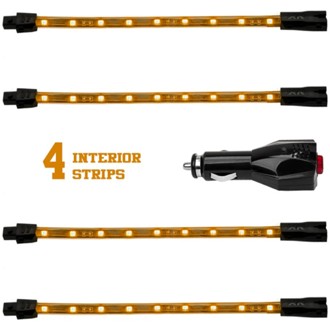 Single Color XKGLOW UnderglowLED Accent Light Car/Truck Kit Amber - 4x8In