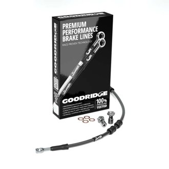 84-08 HD FLST/C -2in Black Brake Line Kit w/Stainless Steel Fittings