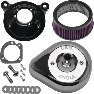 08-17 Touring/16-17 Softails Models Stealth Air Cleaner Kit w/ Chrome Teardrop Cover