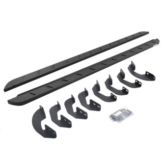 RB10 Slim Line Running Boards with Mounting Brackets Kit- Crew Max