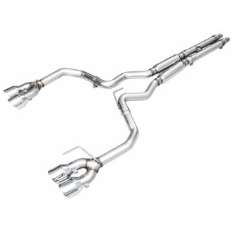 AWE Track Edition Exhaust for S650 Mustang Dark Horse - Quad Chrome Silver Tips