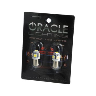 BA9S 5 LED 3 Chip Bayonet Bulbs, White, Pair