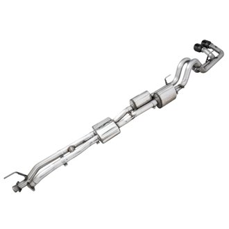 AWE 0FG Exhaust w/ BashGuard for 3rd Gen Tacoma - Dual Diamond Black Tips