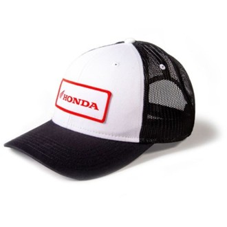 Honda Throwback Snapback Hat / White/Black