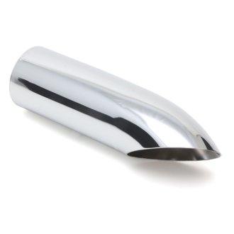 ROUND- Turn Down HOT TIPS Exhaust Tip; 2-1/2 in. System; 2-5/8 in. Out.- CHROME