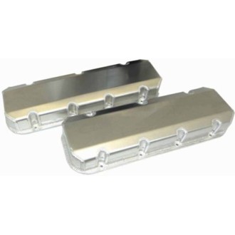 Chevrolet Big Block Valve Cover W/Billet Rail - No Logo - Exhaust & Intake Pockets - Aluminum