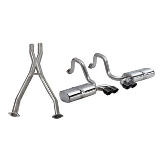 Corsa 97-04 Chevrolet Corvette (C5) 2.5in Sport Cat-Back Exhaust - 4in Black Twin Tips