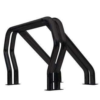 Bed Bars Complete Kit - Double Bar/Double Kicker (Between Wheel Wells) - Black