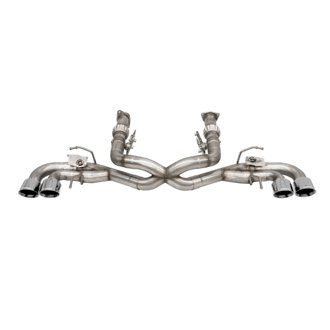 Corsa 2020-2025 Corvette C8 3in Valved Cat-Back 4.5in Pol Quad Tips - Fits Factory NPP Exhaust w/AFM