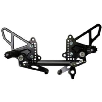 Vortex Racing 07-08 Ducati 1098,08-09 1098R,07-09 1098S,09-11 1198 Adjustable Rearsets- Black