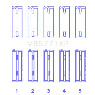 Hyundai G4KF Main Bearing Set - Size +0.25mm