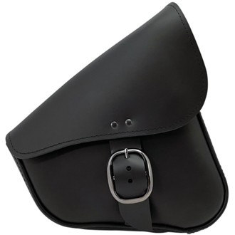 Hd Sportsters, Custom Hard Tails Leather Swingarm Bag Dual Shock W/Blk Buckle - Black