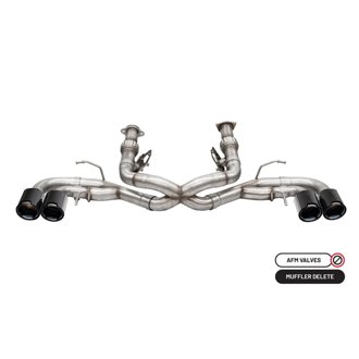 Corsa 2020-2025 Chevrolet Corvette C8 RWD 3in Track Cat-Back Delete Exhaust w/4.5in CF Black PVDTips