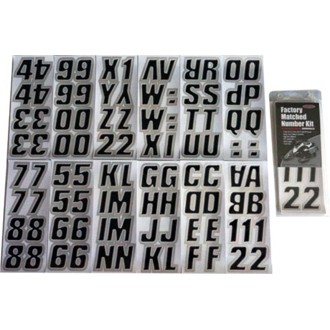 Snowmobile Lettering Registration Kit 2 in. - 500 Black/Silver