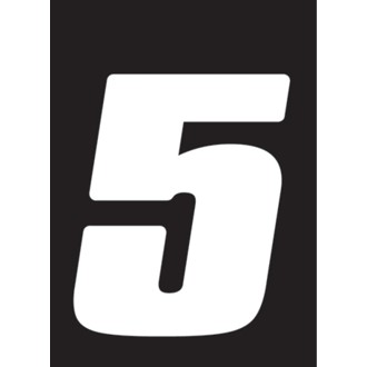 Dirt Digits 3pk 4 in. - High Gloss Number 5 - White
