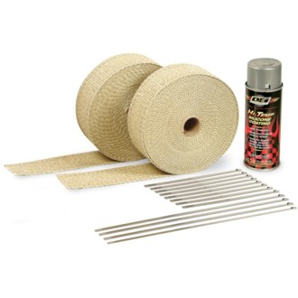 Dei Exhaust Wrap Kit - Tan Wrap & Aluminum Ht Silicone Coating (Aerosol)