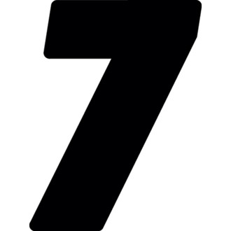 Dirt Digits 3pk 4 in. - High Gloss Number 7 - Black