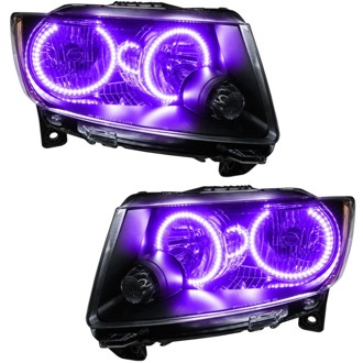 Oracle 11-13 Jeep Grand Cherokee Pre-Assembled Halo Headlights (Non HID) Chrome - UV/Purple