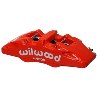 Wilwood Caliper-Forged Dynapro 6 5.25in Mount-Red-R/H 1.62/1.38in/1.38in Pistons 1.10in Disc