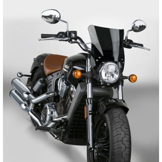 Fits up to 48 mm. O.D. Mohawk Chrome Hardware/Straight Bracket/Windshield-Dark Tint