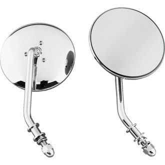 Bikers Choice 65-Up Chrome 4 Inch Round Short Stem Mirror Right Custom