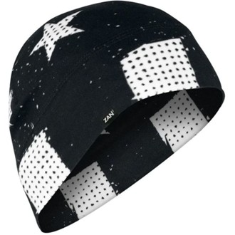 Zan Helmet LINER/BEANIE Sportflex UPF50+ Black & White Flag