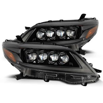 11-21 Toyota Sienna LUXX LED Proj Headlights Plank Style Alpha Black w/Seq Signal/DRL