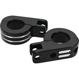 Bikers Choice Black Billet Highway Peg Mounts for 1.25 Inch Engine Guard Universal Custom Pr