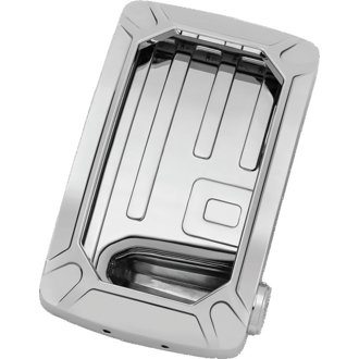 Nova Curved Vertical Mount Side License Plate Holder Chrome