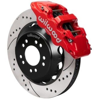 Wilwood Ford Mustang II Ford Aero6 Front Brake Kit w/ 14.00in Drilled & Slotted Rotor - Red