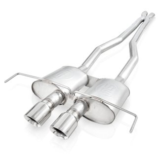 2009-15 Cadillac CTS-V Coupe 3in Catback System X-Pipe Chambered Mufflers 4in Tips